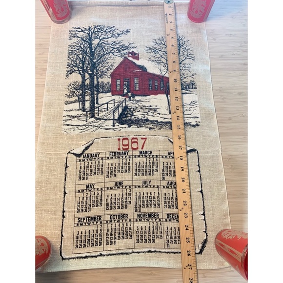 1967 Schoolhouse Linen Calendar - Picture 6 of 6